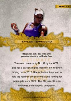 2015 Leaf Ultimate #BA-TT1 Taylor Townsend Back