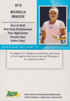 2008 Ace Authentic Grand Slam II #BT10 Michaella Krajicek Back