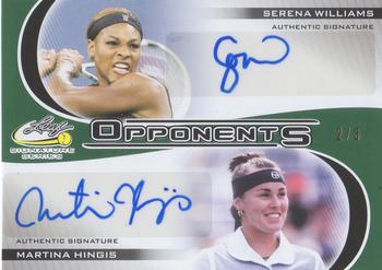 2017 Leaf Signature Series - Dual Autographs Opponents Green #O-02 Serena Williams / Martina Hingis Front