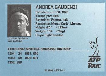 1995 ATP Tour #NNO Andrea Gaudenzi Back