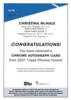 2021 Topps Chrome - Chrome Autographs Orange #CA-CM Christina McHale Back