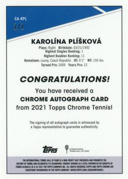 2021 Topps Chrome - Chrome Autographs SuperFractor #CA-KPL Karolina Pliskova Back