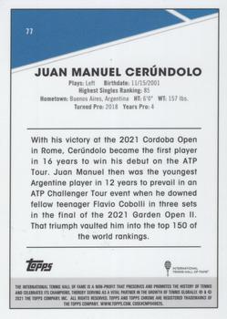 2021 Topps Chrome - Clay Court #77 Juan Manuel Cerúndolo Back