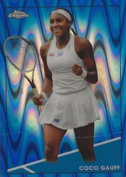 2021 Topps Chrome - Blue RayWave #100 Coco Gauff Front