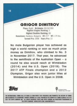 2021 Topps Chrome Sapphire #18 Grigor Dimitrov Back