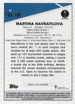 2021 Topps Chrome Sapphire - Aqua #98 Martina Navratilova Back