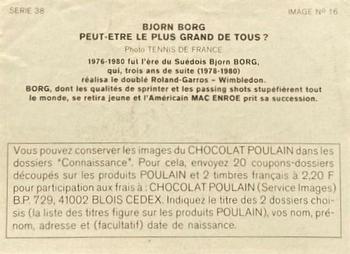 1984 Chocolat Poulain Serie 38 : Connaissance du Tennis #16 Bjorn Borg Back