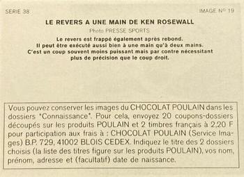 1984 Chocolat Poulain Serie 38 : Connaissance du Tennis #19 Ken Rosewall Back
