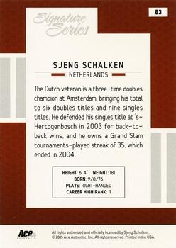 2005 Ace Authentic Signature Series #83 Sjeng Schalken Back