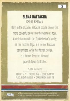 2006 Ace Authentic Heroes & Legends #3 Elena Baltacha Back