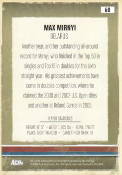2006 Ace Authentic Heroes & Legends #60 Max Mirnyi Back