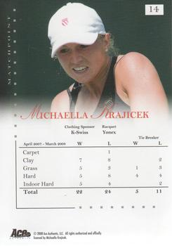 2008 Ace Authentic Match Point #14 Michaella Krajicek Back