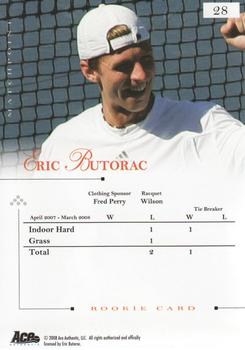 2008 Ace Authentic Match Point #28 Eric Butorac Back
