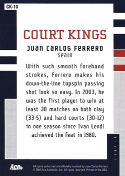 2005 Ace Authentic Signature Series - Court Kings #CK-10 Juan Carlos Ferrero Back