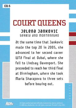 2005 Ace Authentic Signature Series - Court Queens #CQ-5 Jelena Jankovic Back