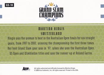 2005 Ace Authentic Signature Series - Grand Slam Champions #GS-10 Martina Hingis Back
