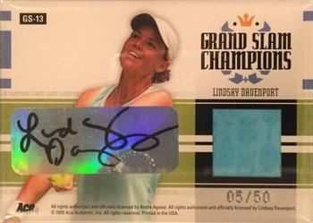 2005 Ace Authentic Signature Series - Grand Slam Champions Dual Jersey Autograph #GS--13 Andre Agassi / Lindsay Davenport Back