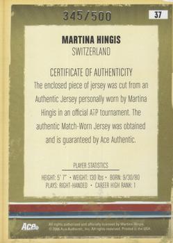 2006 Ace Authentic Heroes & Legends - Material #37 Martina Hingis Back