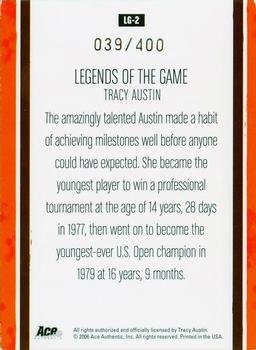 2006 Ace Authentic Heroes & Legends - Legends of the Game Autograph #LG-2 Tracy Austin Back