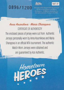 2006 Ace Authentic Heroes & Legends - Hometown Heroes Dual Jersey National Anaheim 27 #NAT-27 Anna Kournikova / Maria Sharapova Back