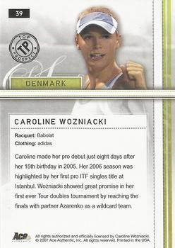 2007 Ace Authentic Straight Sets - Bronze #39 Caroline Wozniacki Back