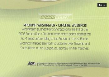 2007 Ace Authentic Straight Sets - Cross Court #CC-1 Mashona Washington / Caroline Wozniacki Back