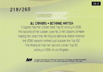 2007 Ace Authentic Straight Sets - Cross Court Autographs #CC-2 Jill Craybas / Bethanie Mattek Back