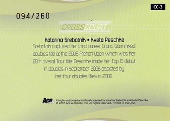 2007 Ace Authentic Straight Sets - Cross Court Autographs #CC-3 Katarina Srebotnik / Kveta Peschke Back