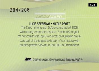 2007 Ace Authentic Straight Sets - Cross Court Autographs #CC-6 Lucie Safarova / Nicole Pratt Back