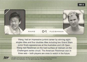 2007 Ace Authentic Straight Sets - Head to Head #HH-4 YT Wang / Zack Fleishman Back