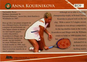 2008 Ace Authentic Match Point - French Open #RG9 Anna Kournikova Back