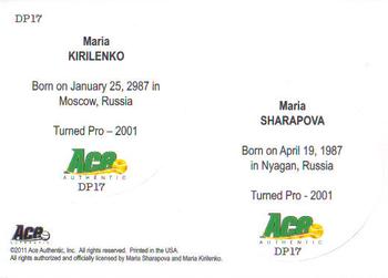 2011 Ace Authentic Match Point 2 - Dual Pogs #DP17 Maria Sharapova / Maria Kirilenko Back