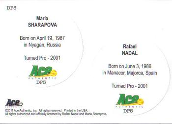 2011 Ace Authentic Match Point 2 - Dual Pogs #DP5 Maria Sharapova / Rafael Nadal Back