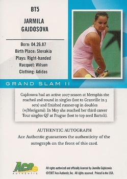 2008 Ace Authentic Grand Slam - Breaking Through Autographs Bronze #BT5 Jarmila Gajdosova Back