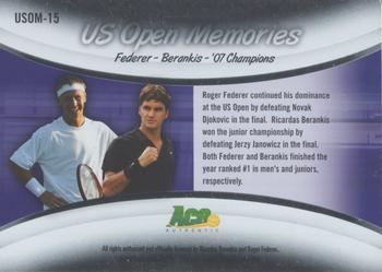 2008 Ace Authentic Grand Slam - U.S. Open Memories Bronze #USOM-15 Roger Federer / Ricardas Berankis Back