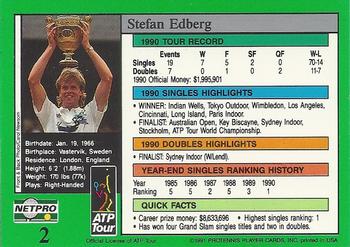 1991 NetPro Tour Stars #2 Stefan Edberg Back
