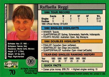 1991 NetPro Tour Stars #70 Raffaella Reggi Back