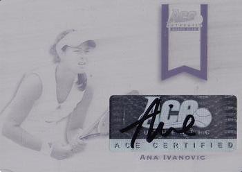 2013 Leaf Ace Authentic Grand Slam - National Pride Autographs Printing Plates Black #NP-AI1 Ana Ivanovic Front