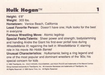 1989 Classic WWF #1 Hulk Hogan Back