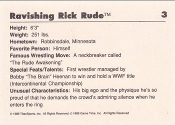 1989 Classic WWF #3 Ravishing Rick Rude Back