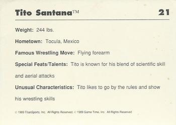 1989 Classic WWF #21 Tito Santana Back