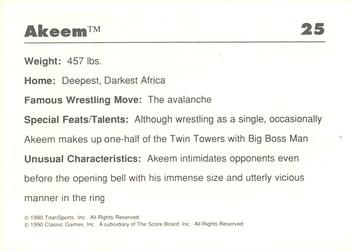 1989 Classic WWF #25 Akeem Back