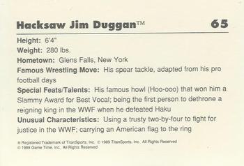 1989 Classic WWF #65 Hacksaw Jim Duggan Back