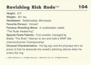 1989 Classic WWF #104 Ravishing Rick Rude Back