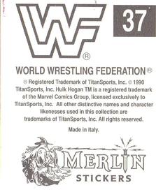 1990 Merlin WWF Superstars Stickers #37 Mr Perfect Logo Back
