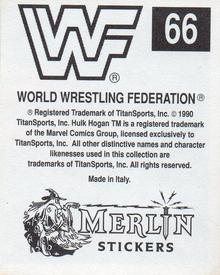 1990 Merlin WWF Superstars Stickers #66 Tito Santana Puzzle Back