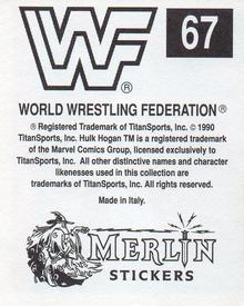 1990 Merlin WWF Superstars Stickers #67 Tito Santana Puzzle Back