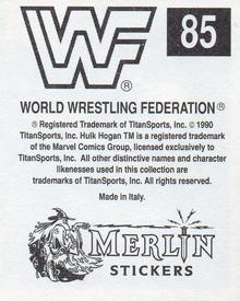 1990 Merlin WWF Superstars Stickers #85 Slick Puzzle Back