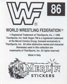 1990 Merlin WWF Superstars Stickers #86 Slick Puzzle Back