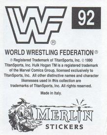1990 Merlin WWF Superstars Stickers #92 The Rockers Back